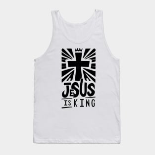 Christian Typography Art - Jesus Is King Tank Top